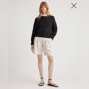 100% Organic Cotton Boyfriend Crew Sweater in Black